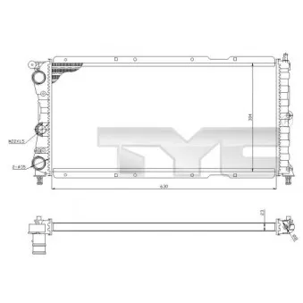 Radiateur, refroidissement du moteur TYC 709-0017-R