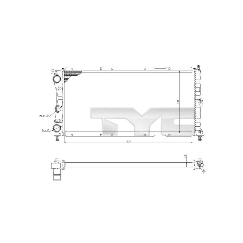 Radiateur, refroidissement du moteur TYC 709-0017-R