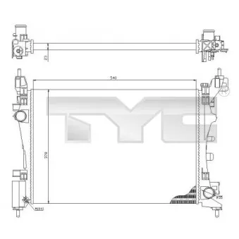 Radiateur, refroidissement du moteur TYC 709-0018