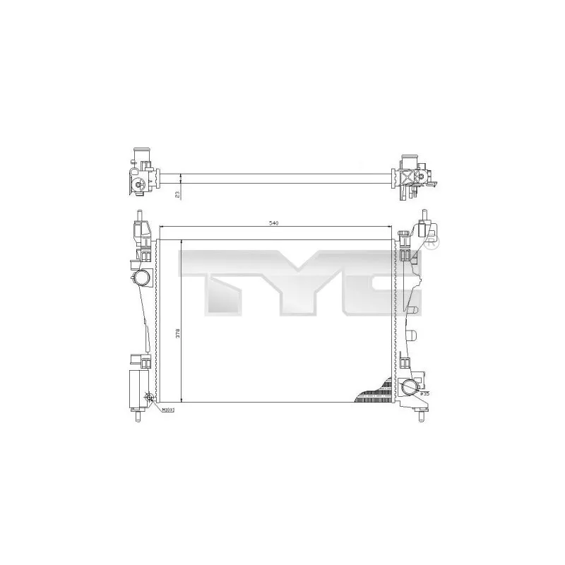 Radiateur, refroidissement du moteur TYC 709-0018