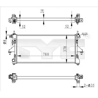 Radiateur, refroidissement du moteur TYC 709-0020-R