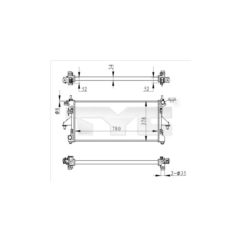 Radiateur, refroidissement du moteur TYC 709-0020-R