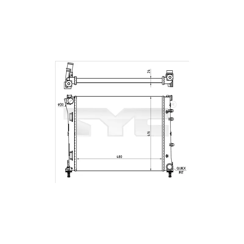 Radiateur, refroidissement du moteur TYC 709-0023-R