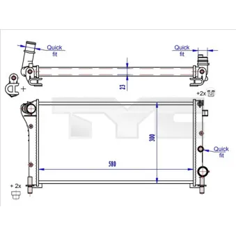 Radiateur, refroidissement du moteur TYC 709-0024-R