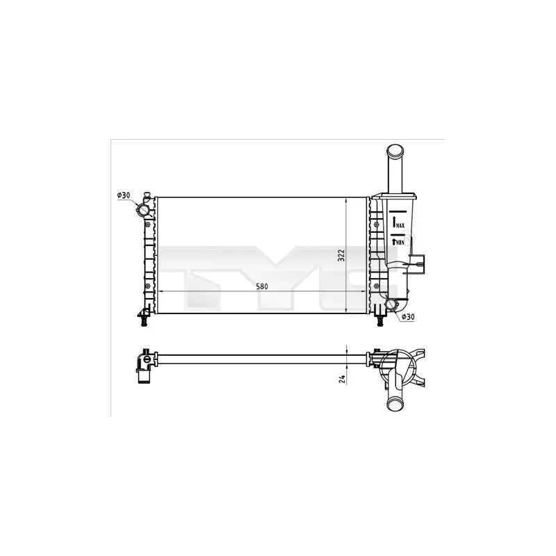 Radiateur, refroidissement du moteur TYC 709-0026-R