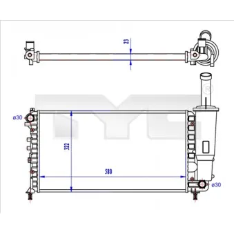 Radiateur, refroidissement du moteur TYC 709-0027-R