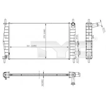 Radiateur, refroidissement du moteur TYC 710-0025