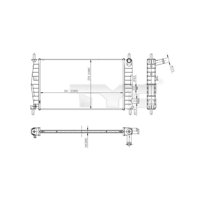 Radiateur, refroidissement du moteur TYC 710-0025