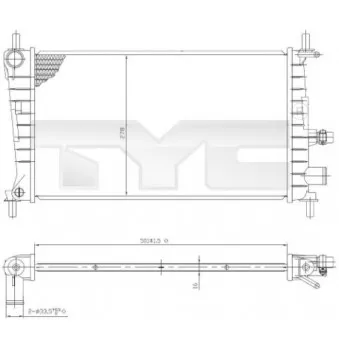 Radiateur, refroidissement du moteur TYC 710-0026