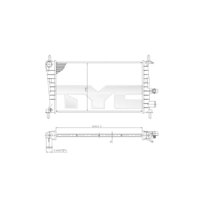 Radiateur, refroidissement du moteur TYC 710-0026