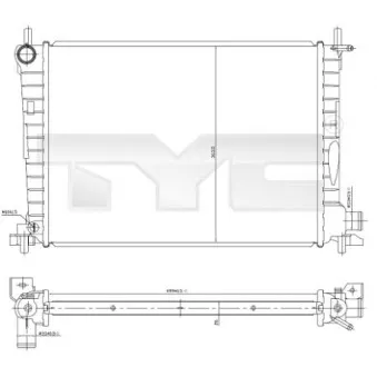 Radiateur, refroidissement du moteur TYC 710-0027