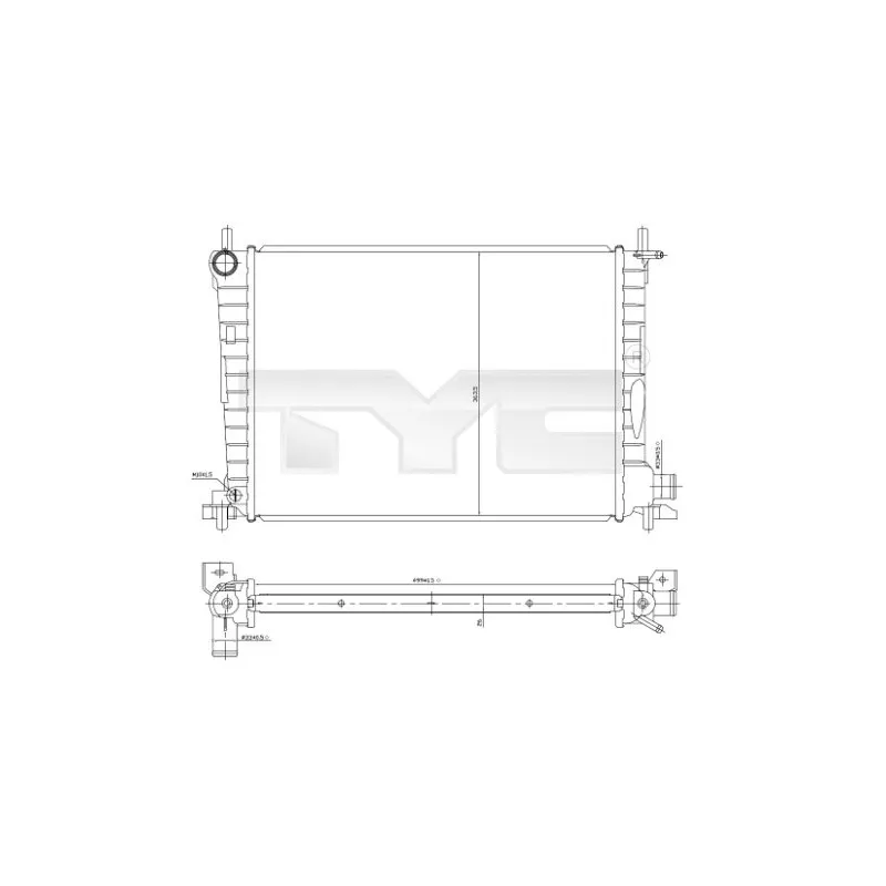Radiateur, refroidissement du moteur TYC 710-0027