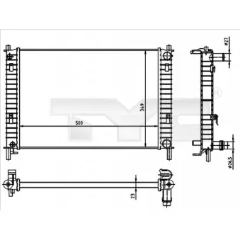 Radiateur, refroidissement du moteur TYC 710-0030