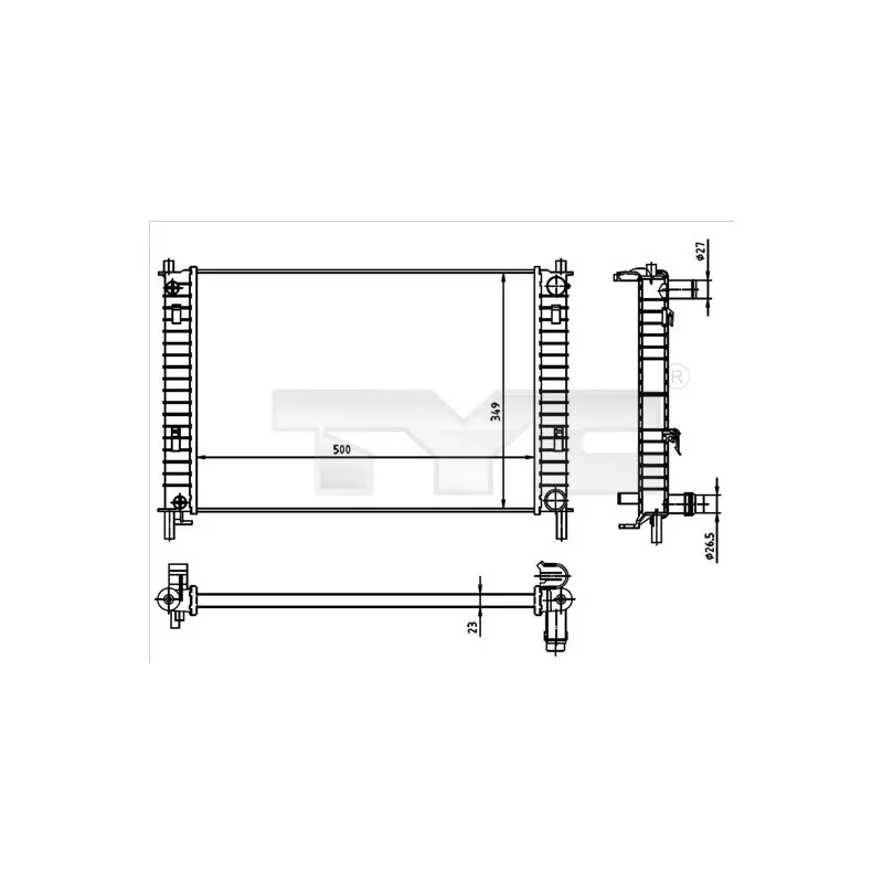 Radiateur, refroidissement du moteur TYC 710-0030