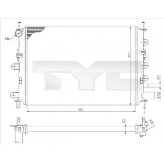 Radiateur, refroidissement du moteur TYC 710-0037-R