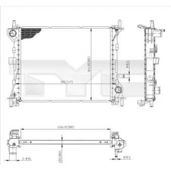 Radiateur, refroidissement du moteur TYC 710-0041
