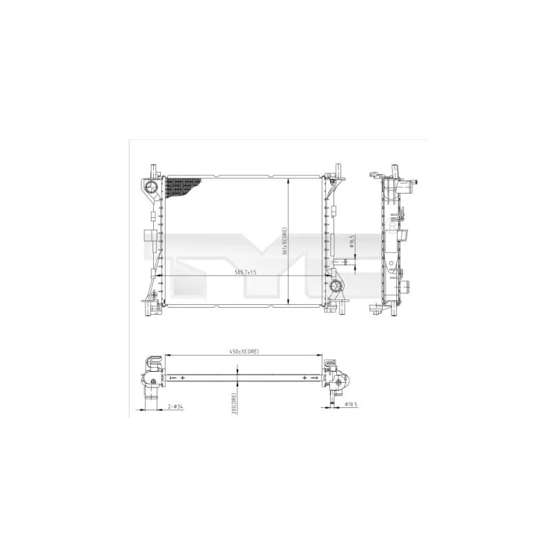 Radiateur, refroidissement du moteur TYC 710-0041