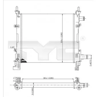 Radiateur, refroidissement du moteur TYC 710-0042-R