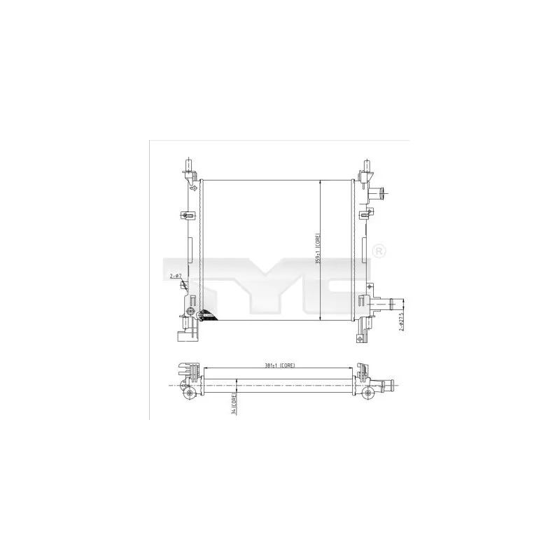 Radiateur, refroidissement du moteur TYC 710-0042-R