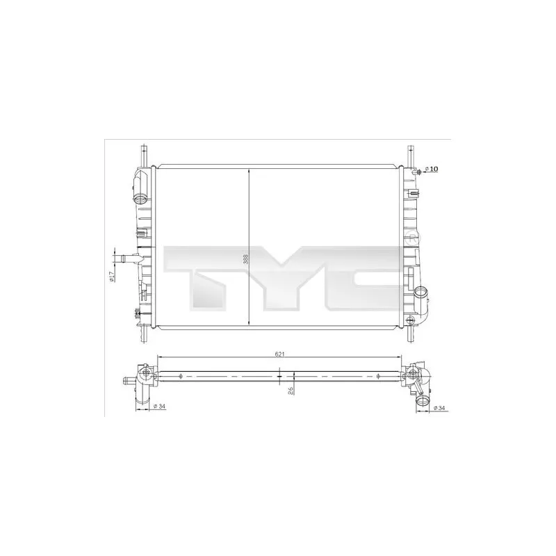 Radiateur, refroidissement du moteur TYC 710-0047