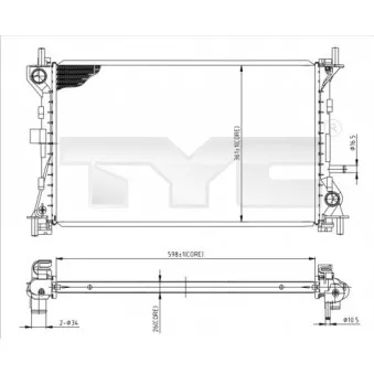 Radiateur, refroidissement du moteur TYC 710-0052