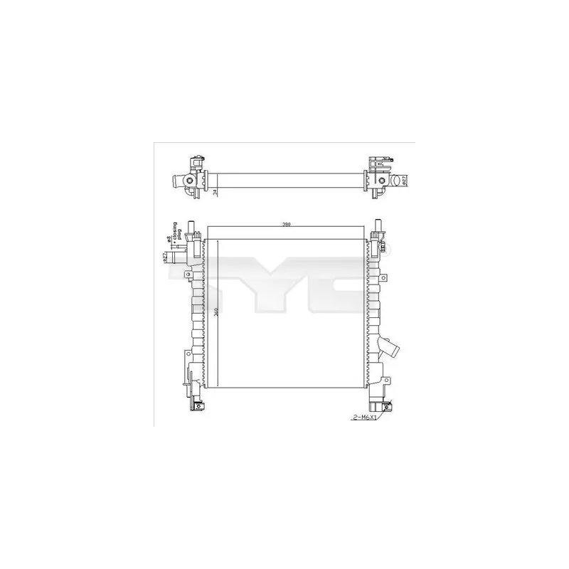 Radiateur, refroidissement du moteur TYC 710-0055-R
