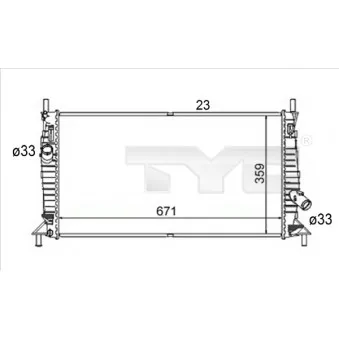 Radiateur, refroidissement du moteur TYC 710-0056-R