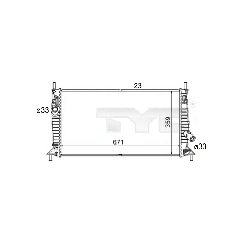 Radiateur, refroidissement du moteur TYC 710-0056-R