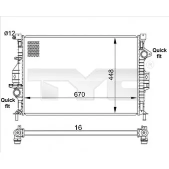 Radiateur, refroidissement du moteur TYC 710-0057