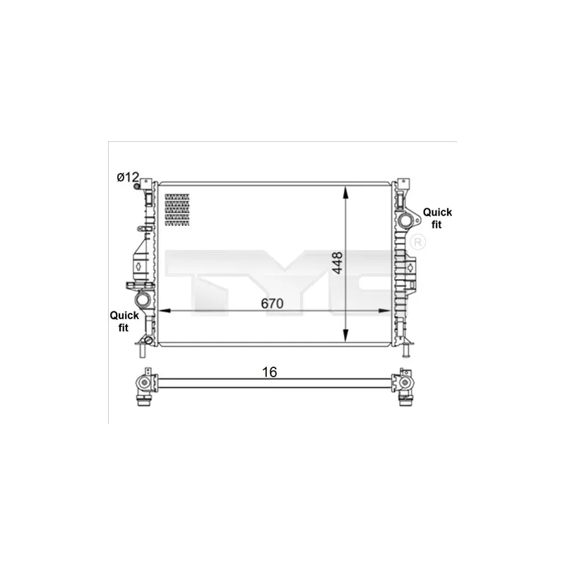 Radiateur, refroidissement du moteur TYC 710-0057