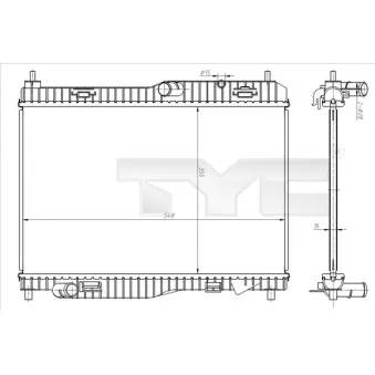Radiateur, refroidissement du moteur TYC 710-0058