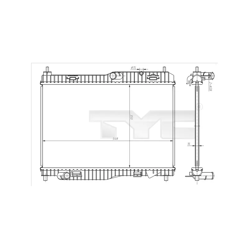 Radiateur, refroidissement du moteur TYC 710-0058