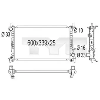 Radiateur, refroidissement du moteur TYC 710-1001