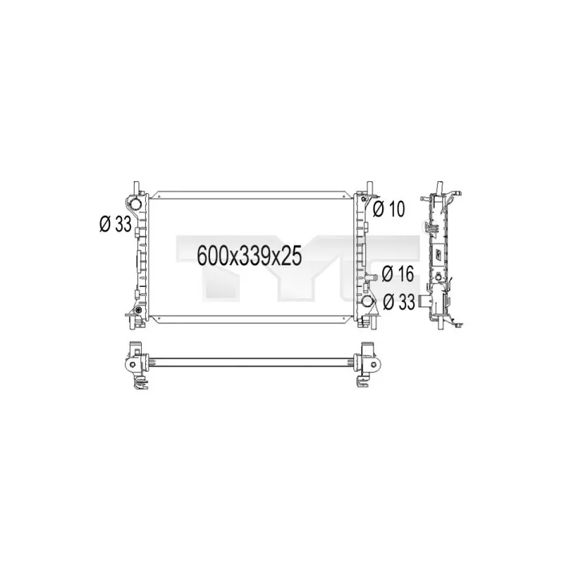 Radiateur, refroidissement du moteur TYC 710-1001