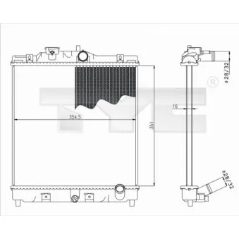 Radiateur, refroidissement du moteur TYC 712-0052
