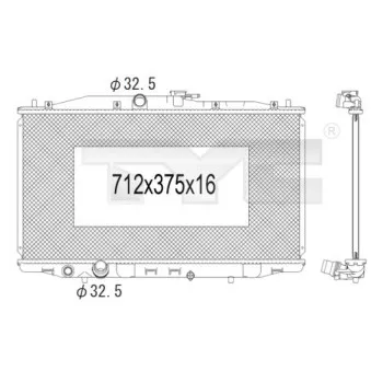 Radiateur, refroidissement du moteur TYC 712-1004
