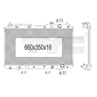 Radiateur, refroidissement du moteur TYC 712-1005