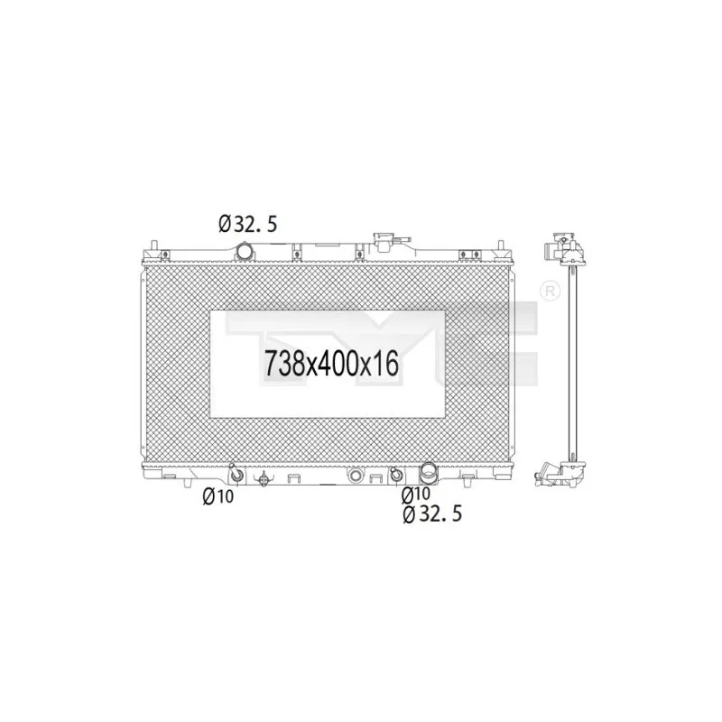 Radiateur, refroidissement du moteur TYC 712-1006