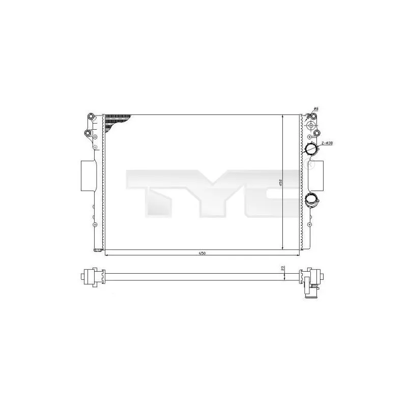 Radiateur, refroidissement du moteur TYC 715-0002-R