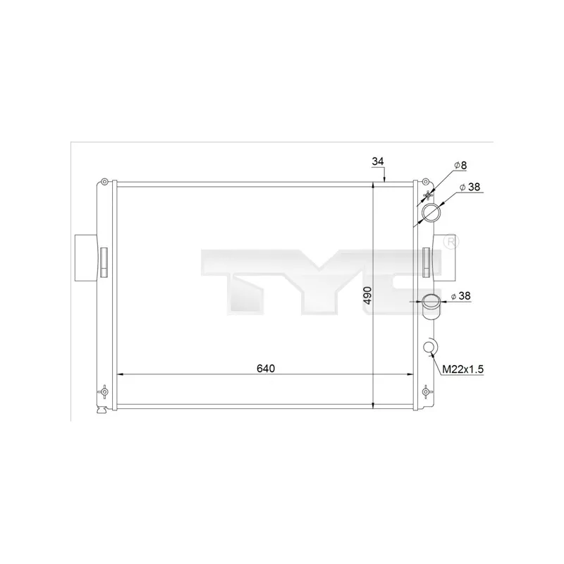 Radiateur, refroidissement du moteur TYC 715-0003-R