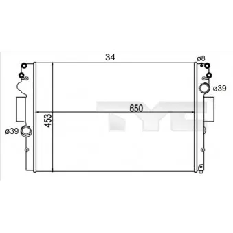 Radiateur, refroidissement du moteur TYC 715-0004-R