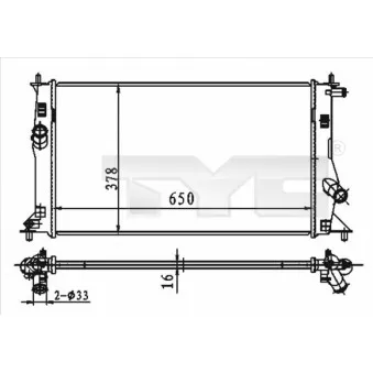 Radiateur, refroidissement du moteur TYC 720-0012