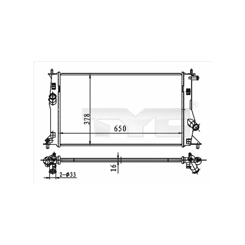 Radiateur, refroidissement du moteur TYC 720-0012