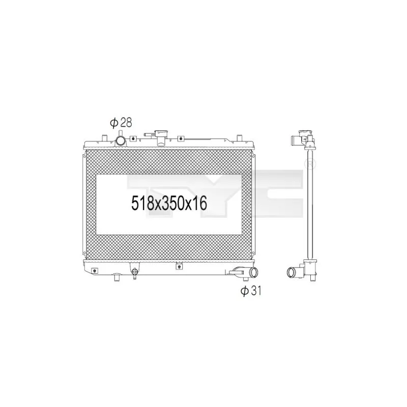 Radiateur, refroidissement du moteur TYC 720-1001