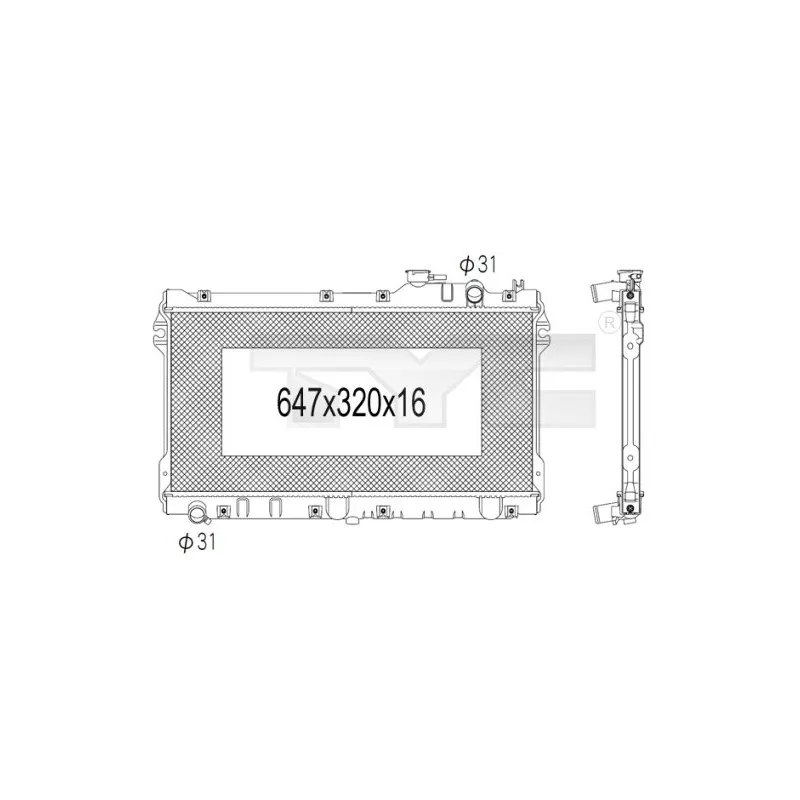 Radiateur, refroidissement du moteur TYC 720-1002