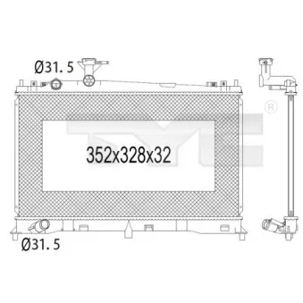 Radiateur, refroidissement du moteur TYC 720-1004