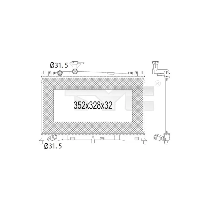 Radiateur, refroidissement du moteur TYC 720-1004
