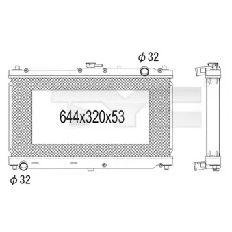 Radiateur, refroidissement du moteur TYC 720-1005
