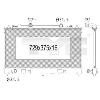 Radiateur, refroidissement du moteur TYC 720-1006