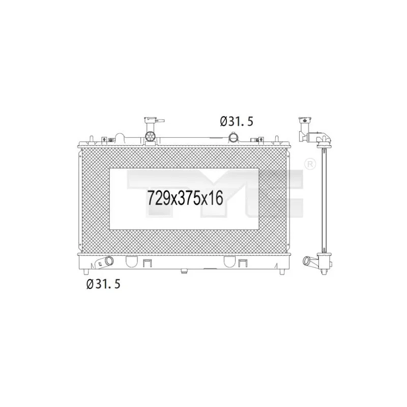 Radiateur, refroidissement du moteur TYC 720-1006